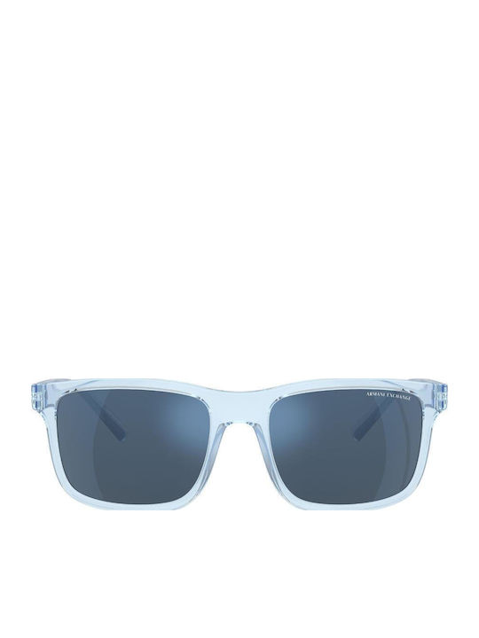 Armani Exchange Unisex Ochelari de soare cu Albastru deschis Cadru și Albastru Oglindă Lentilă AX4145S 834555