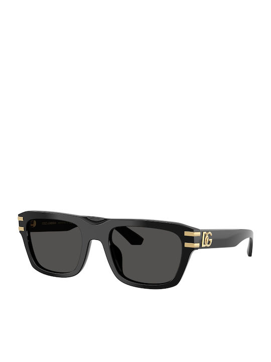 Dolce & Gabbana Unisex Sunglasses With Black Horn-Rimmed Frame And Grey Lens DG4496 501/87