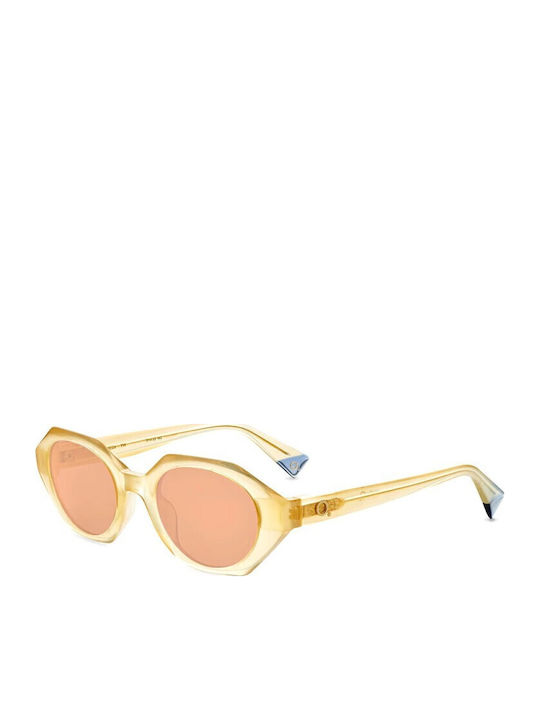 Etnia Barcelona Women's Sunglasses with Yellow Plastic Frame and Brown Lens FRESH-YW-51