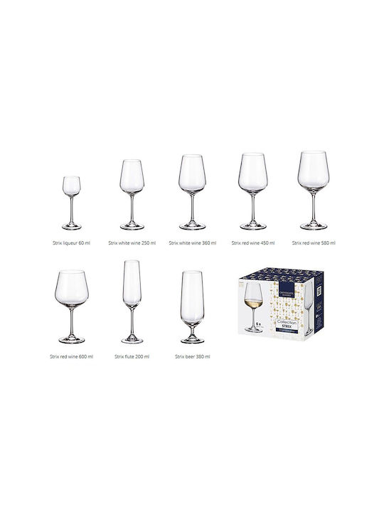 Bohemia Strix Set of Glasses Liqueur/Ouzo made of Crystal Stemmed 60ml 6pcs