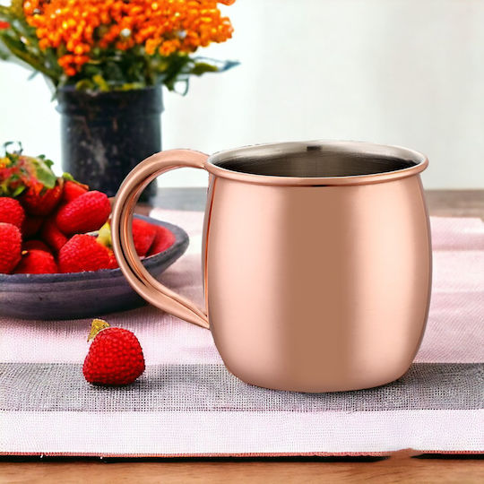 XM-Casa Moscow Glass Cocktail/Drinking made of Stainless Steel in Rose Gold Color 470ml