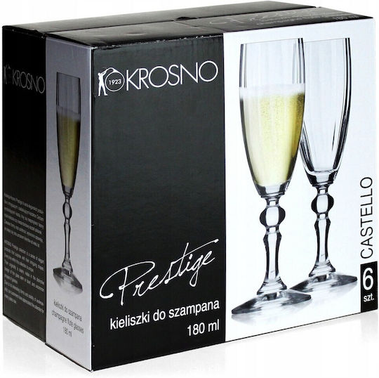 Krosno Set Pahare De Sampanie Cu Picior Din Cristal 180ml 6 Bucăți