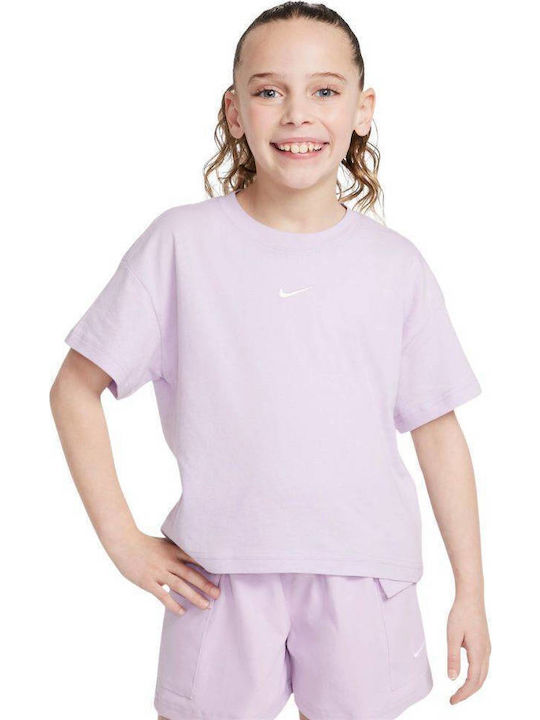 Παιδικό T-shirt Purple/white Sportswear Essentials