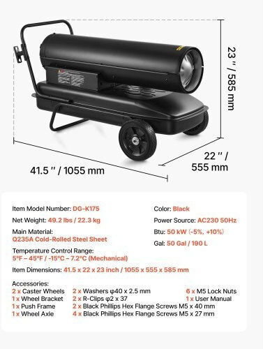 Vevor Industrial Oil Air Heater 50kW