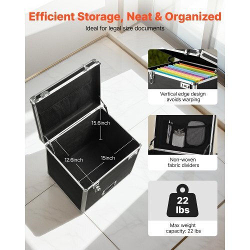 Vevor Tool Storage Aluminum Wheeled Box W39.5xD32xH38cm WJBXJ16INCH07MHU7001V0