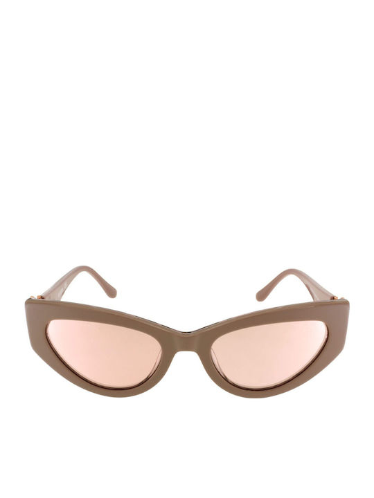 Guess Feminini Ochelari de soare cu Bej Cadru și Roz Oglindă Lentilă GU7649 57G