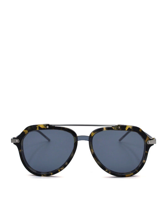 Dolce & Gabbana Men's Sunglasses with Brown Tartaruga Plastic Frame and Silver Mirror Lens DG4330 31416G