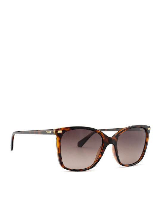 Polaroid Women's Sunglasses with Brown Tartaruga Plastic Frame and Black Gradient Polarized Lens PLD4108/S 086LA