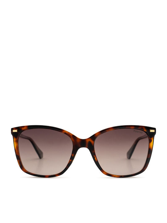Polaroid Women's Sunglasses with Brown Tartaruga Plastic Frame and Black Gradient Polarized Lens PLD4108/S 086LA