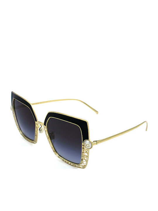 Dolce & Gabbana Filigre & Pearls Γυναικεία Γυαλιά Ηλίου με Μαύρο Μεταλλικό Σκελετό και Καφέ Ντεγκραντέ Φακό DG2251H 1334/8G