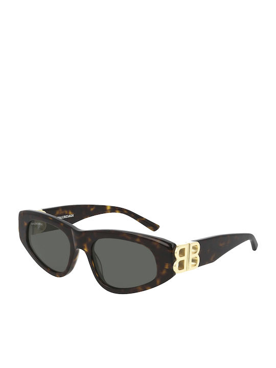 Balenciaga Damen Sonnenbrille mit Braun Schildkröte Kunststoff Gestell und Braun Linse