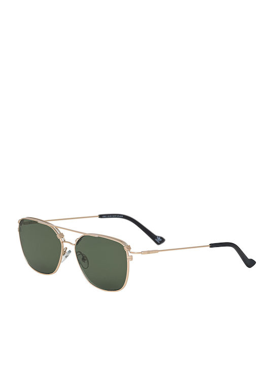 adidas Men's Sunglasses with Gold Metal Frame and Green Lens AOM011-120000