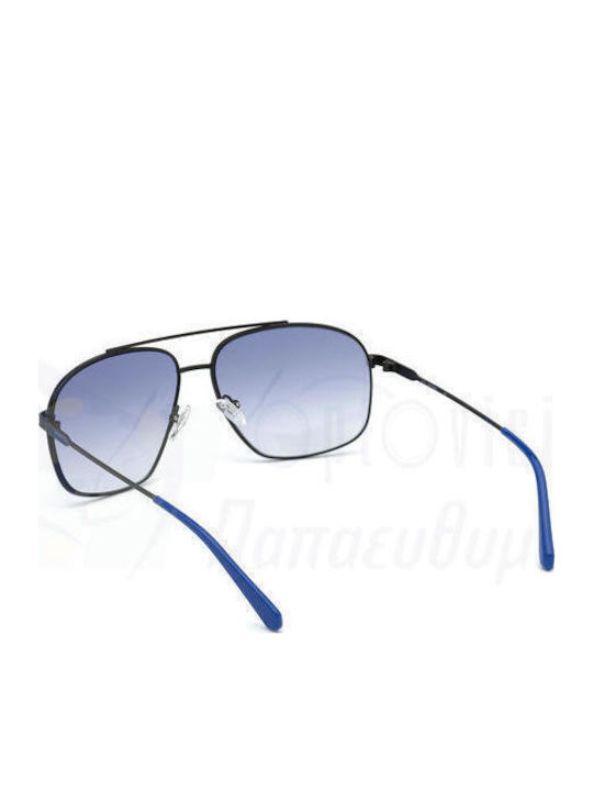 Guess Men's Sunglasses with Black Metal Frame and Blue Gradient Lens GU6973 02W