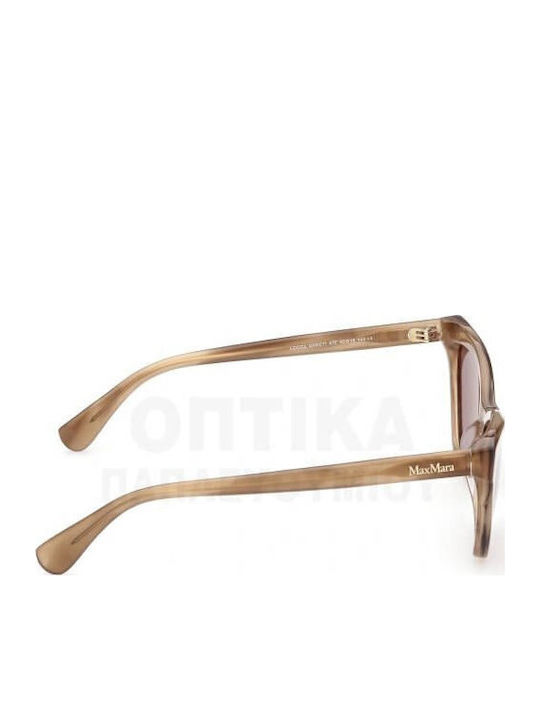 Max Mara Women’s Sunglasses with Multicolour Horn-Rimmed Frame and Brown Lens MM 0011 47E