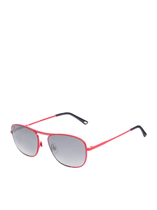 Web Unisex Sunglasses with Red Metal Frame and Gray Lens WE0199 66C