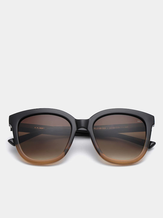 A.Kjaerbede Billy Women's Sunglasses with Multicolour Plastic Frame and Brown Gradient Lens KL2106-5