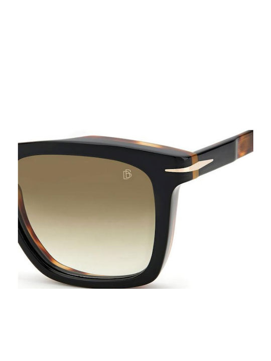 David Beckham Men's Sunglasses with Black Plastic Frame and Brown Gradient Lens DB 7000/S XWY/9K