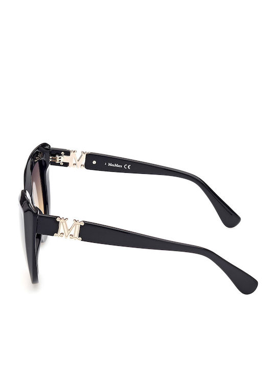 Max Mara Emme 6 Women's Sunglasses with Black Plastic Frame and Brown Gradient Lens MM 0029 01B