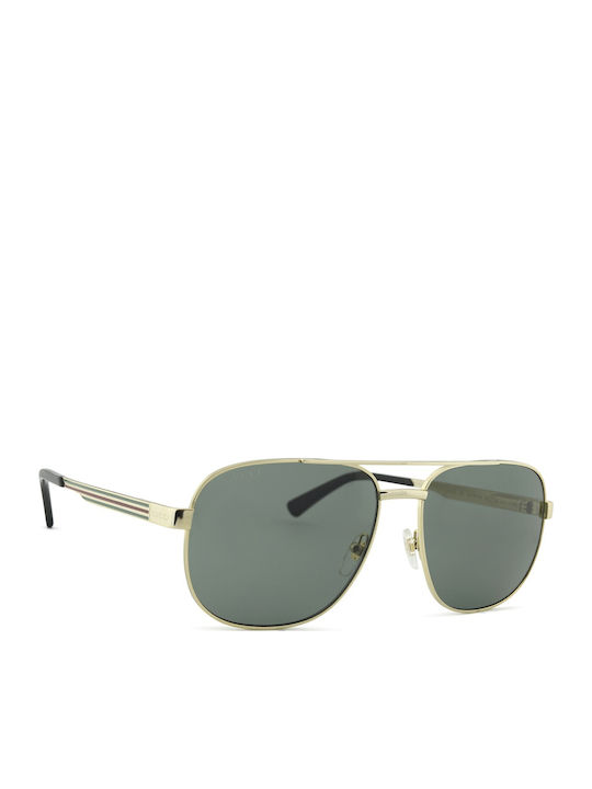 Gucci Unisex Ochelari de soare cu Auriu Cadru și Gri Lentilă GG1223S 002
