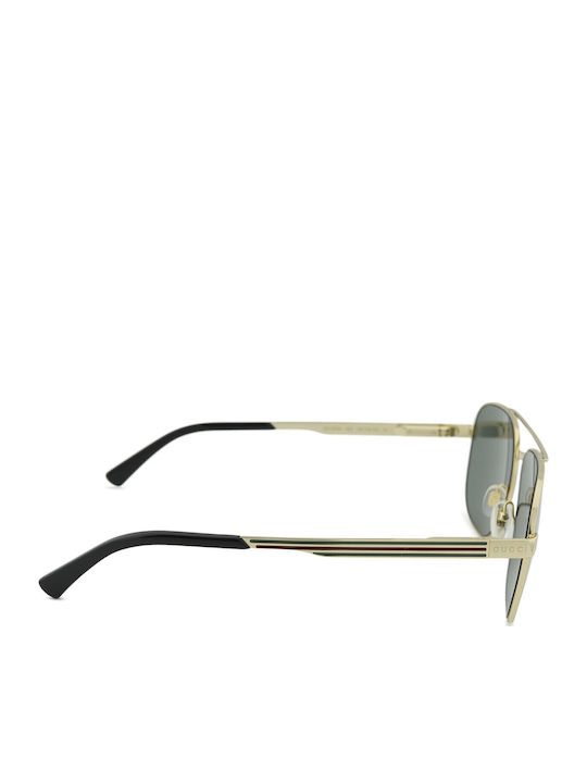 Gucci Unisex Ochelari de soare cu Auriu Cadru și Gri Lentilă GG1223S 002