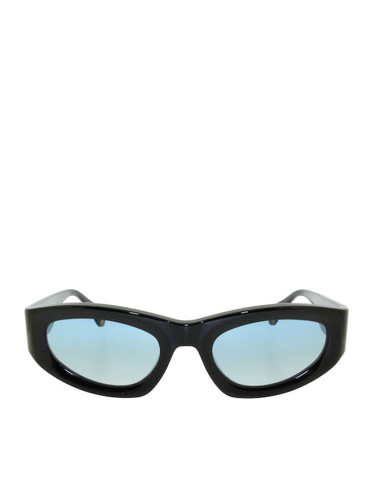 Gigi Barcelona Damen Sonnenbrille mit Schwarz Kunststoff Gestell und Hellblau Linse 6836/1