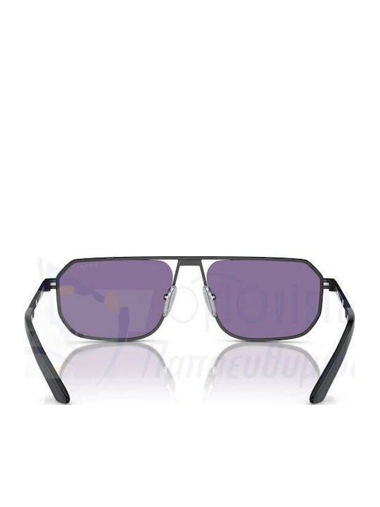 Prada Herren Sonnenbrille mit Schwarz Metall Gestell und Lila Linse
