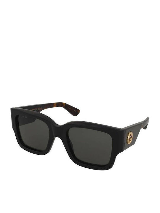 Gucci Women's Sunglasses with Black Plastic Frame and Gray Lens GG1663S 001