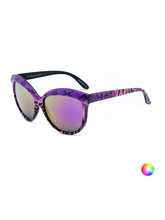 Italia Independent Men's Sunglasses with Black Horn-Rimmed Frame and Mirror Lenses 0090INX.022.000
