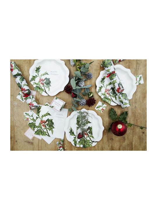Talking Tables Christmas Tableware Ornaments Decorative Piece with Flowers & Branches 8 Pieces