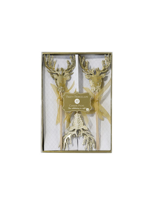 Talking Tables Set Christmas Toothpicks Gold 12pcs