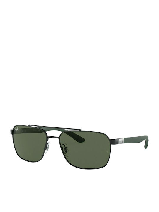 Ray Ban Унисекс Слънчеви Очила с Черна Метална Рамка и Зелени Стъкла RB3701 002/71