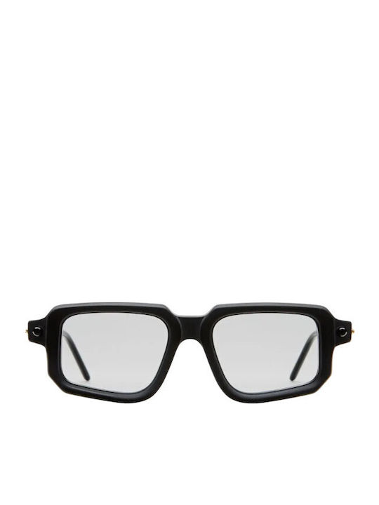 Kuboraum Unisex Sunglasses with Black Plastic Frame and Gray Lens
