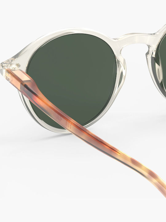Izipizi Unisex Sunglasses with Transparent Plastic Frame and Green Polarized Lens