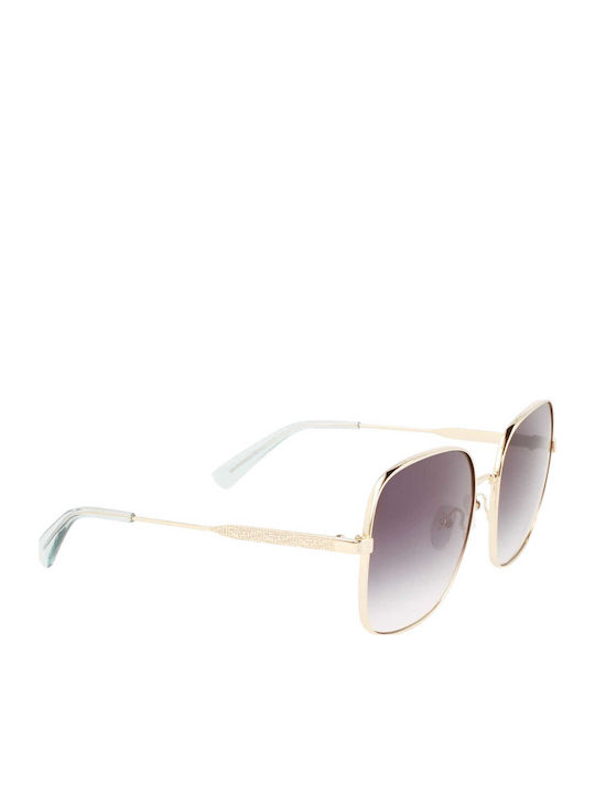 Longchamp Women's Sunglasses with Gold Metal Frame and Purple Gradient Lens LO159S 705
