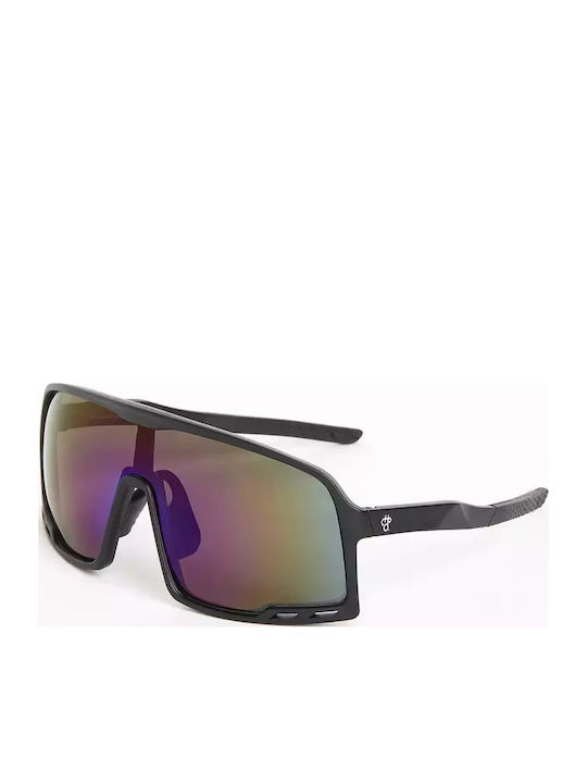 Chpo Henrik Unisex Sonnenbrille mit Schwarz Kunststoff Gestell und Mehrfarbig Polarisiert Linse 16132PA