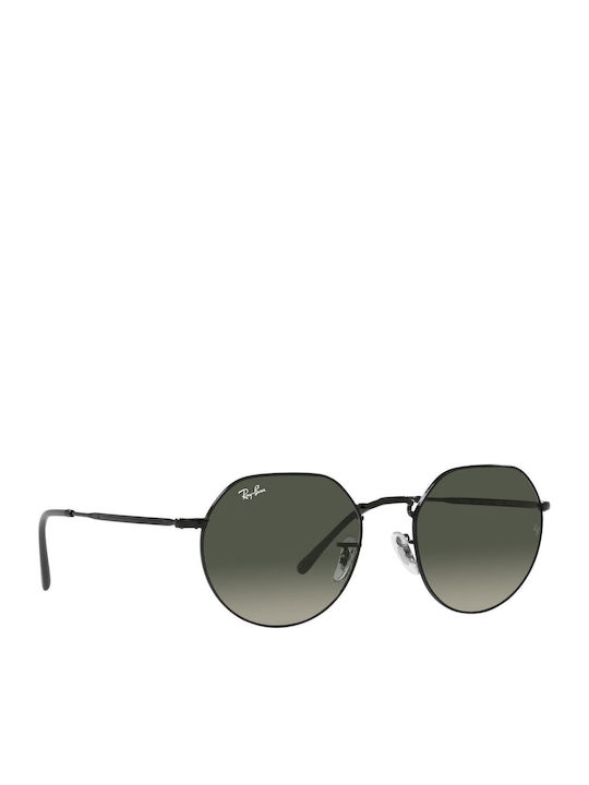 Ray Ban Jack Unisex Sonnenbrille mit Schwarz Metall Gestell und Gray Verlaufsfarbe Linse RB3565 002/71