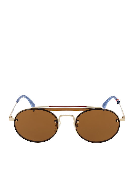 Tommy Hilfiger Men's Sunglasses with Gold Metal Frame and Brown Lens 762753234-933