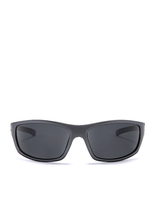 Polareye PL66 Men's Sunglasses with Gray Plastic Frame and Black Polarized Lens