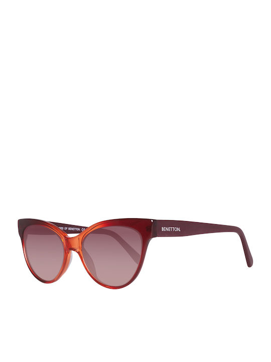 Benetton Women's Sunglasses with Red Plastic Frame and Red Lens BE998S 04