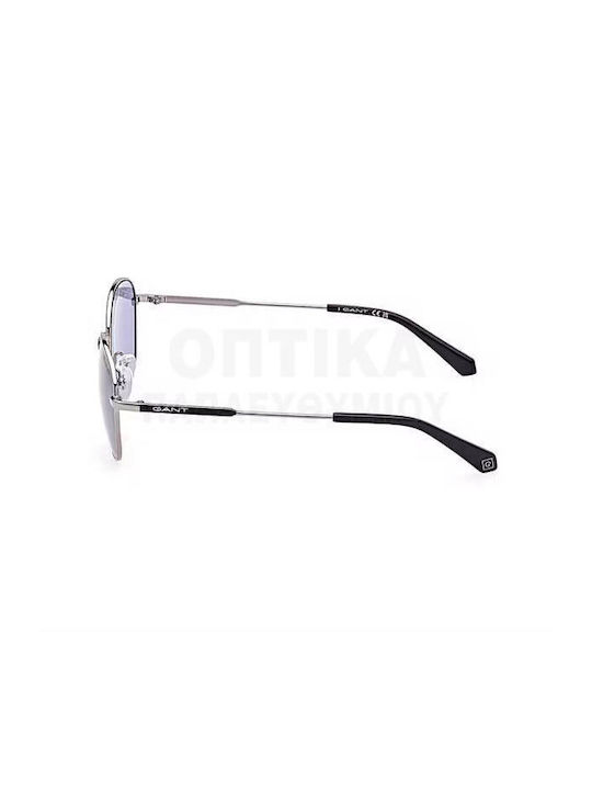 Gant Unisex Sunglasses with Gray Metal Frame and Light Blue Lens GA7222 14W
