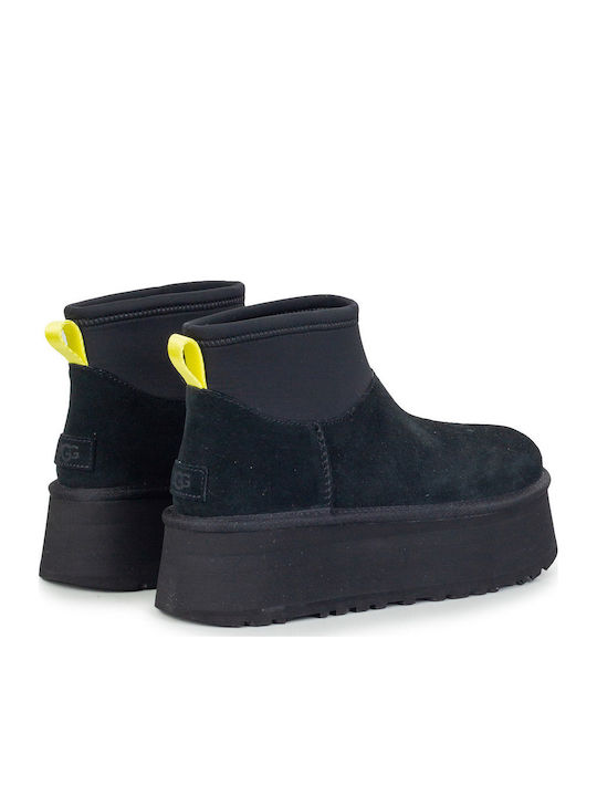 Classic Mini Dipper Suede Ghete Dama Negre