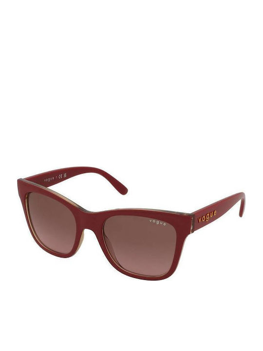 Vogue Women's Sunglasses with Burgundy Plastic Frame and Brown Gradient Lens VO5428S 299414