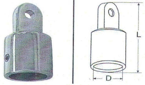 Stainless Steel Tube Mount Cup M8270 Inox A4 B 25x58