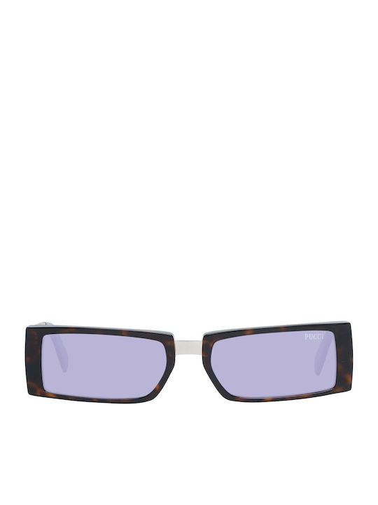 Emilio Pucci Women's Sunglasses with Brown Tartaruga Frame and Purple Lens EP0126 52Y