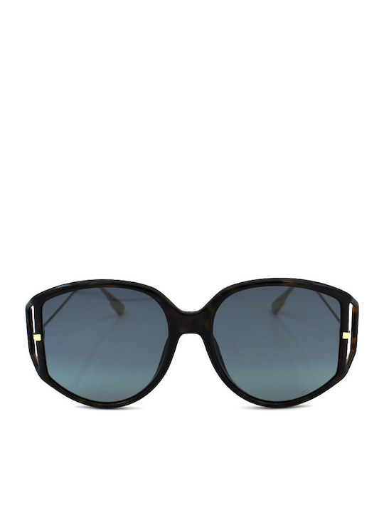 Dior Women's Sunglasses with Brown Frame and Gray Gradient Lens