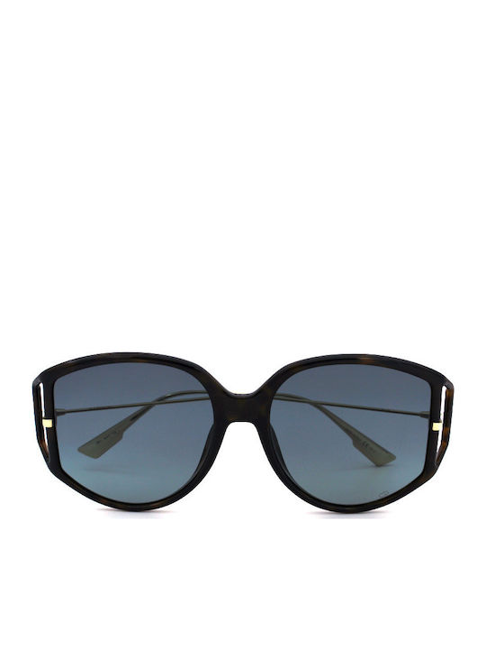 Dior Women's Sunglasses with Brown Frame and Gray Gradient Lens