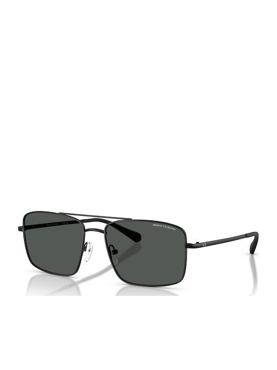 Armani Exchange Men's Sunglasses with Black Metal Frame and Black Lens AX2054S 6000