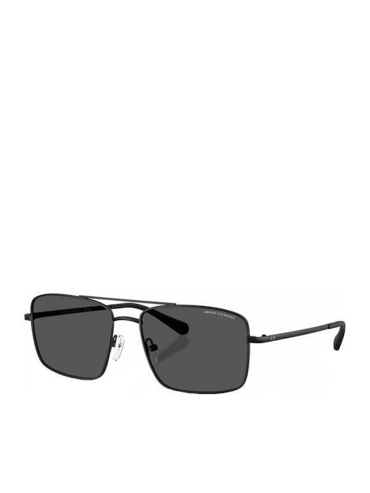 Armani Exchange Men's Sunglasses with Black Metal Frame and Black Lens AX2054S 6000