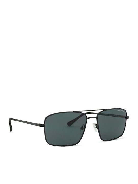 Armani Exchange Men's Sunglasses with Black Metal Frame and Black Lens AX2054S 6000