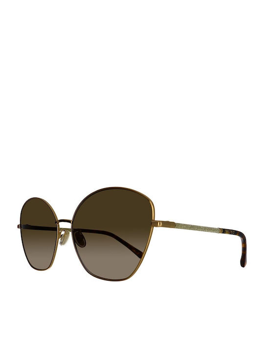 Jimmy Choo Women's Sunglasses with Gold Metal Frame and Brown Gradient Lens Marilia/G/SK 06J/HA